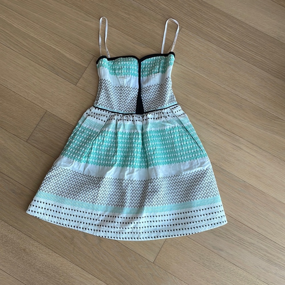 Ella Moss White and Mint Striped Eyelet Sundress